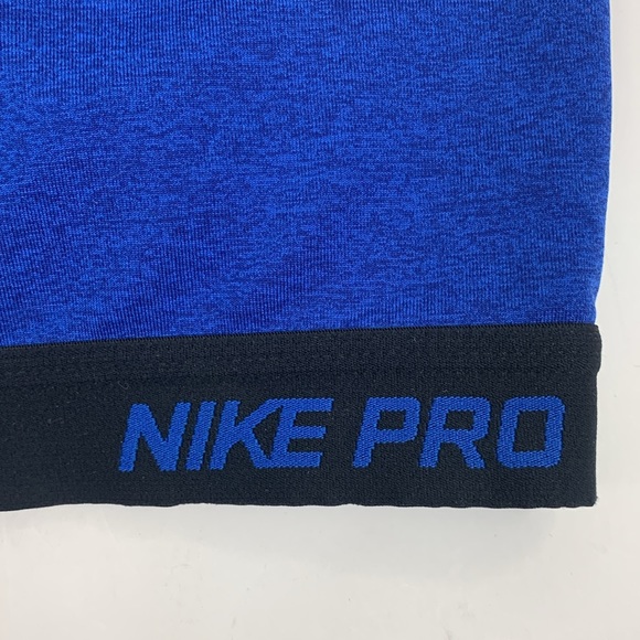 Nike Pro Sports Bra Racerback Medium Padded cups Royal blue & black - Picture 3 of 9